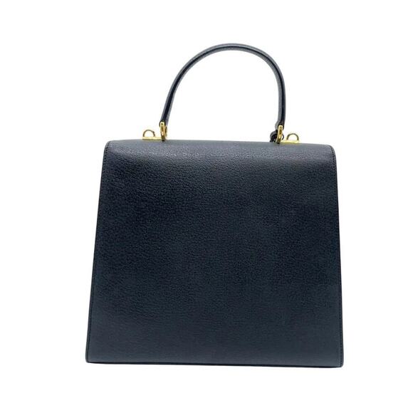 Gucci Vintage Leather Black Antique Gold Hardware 2Way Bag W/Dust bag - Picture 3 of 16